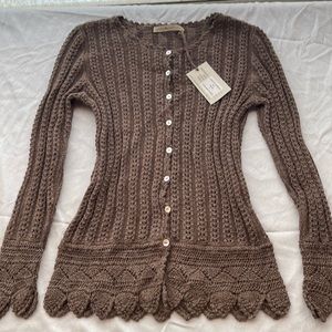 Simply Natural loretta cardigan 100% baby alpaca NWT